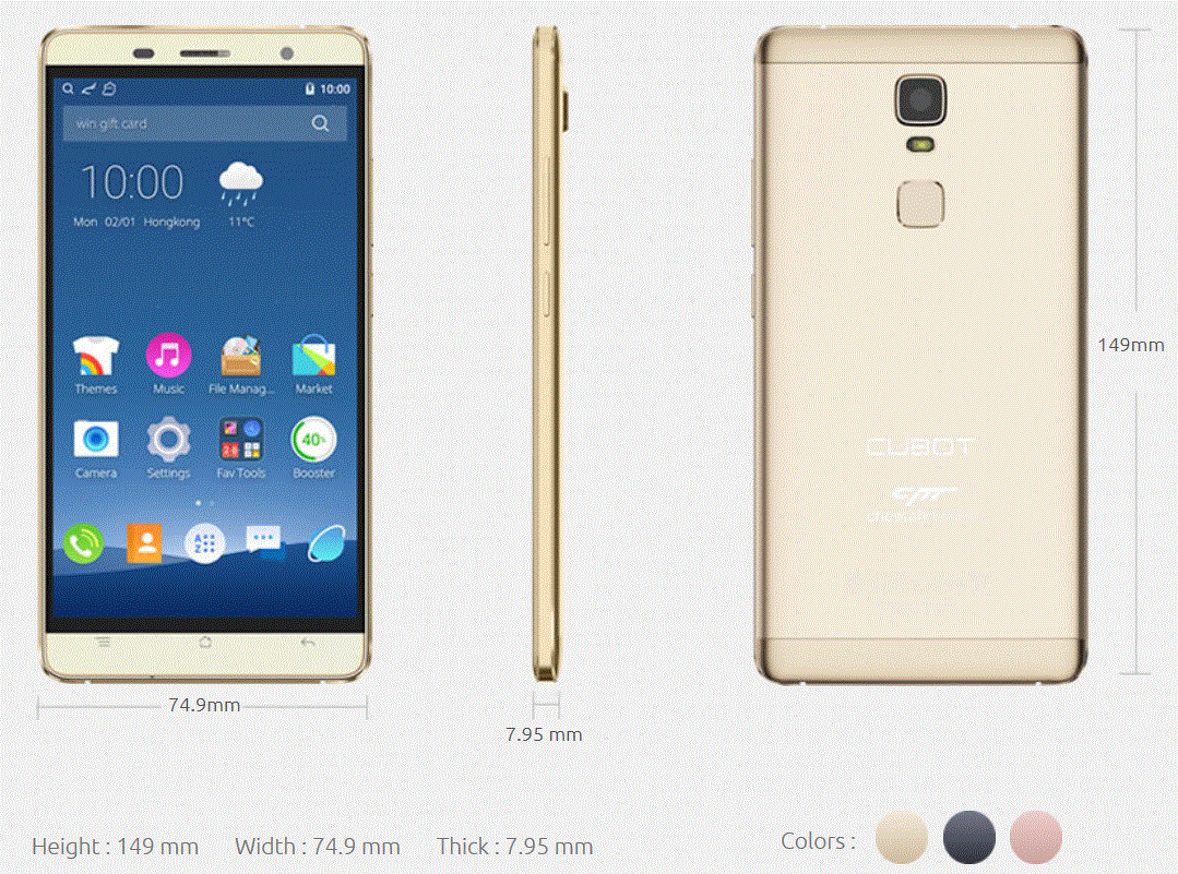 Cubot CheetahPhone , Neuheit, Smartphone China, Android 6.0, MTK6753A, 3 GB RAM, 32 GB ROM