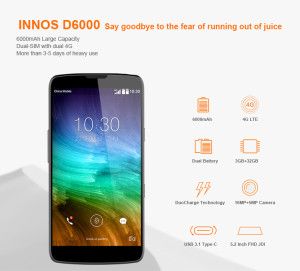 INNOS D6000 –  XXL Akku 6000mAh + Qualcomm Snapdragon 615 + 5.2 Zoll Full HD