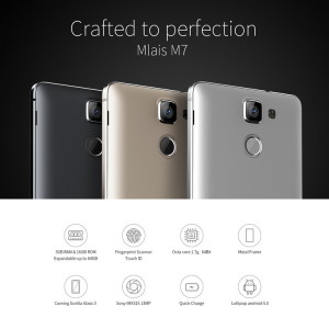 Mlais M7 Plus – günstiges China-Smartphone in 5.5″ mit Fingerabdruck Scanner, 3GB RAM , 13MP Sony Kamera Sensor