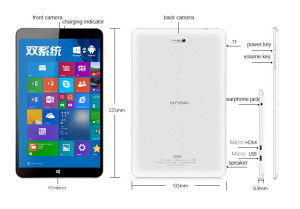 ONDA V891 – 8.9 Zoll WXGA Dual Boot Tablet PC mit Android 4.4 & Windows 10, Intel Atom Z3735F Quad Core 1.83GHz, 2GB RAM, 32GB Speicher, 2MP & 0.3MP Kameras, 5.400mAh Akku